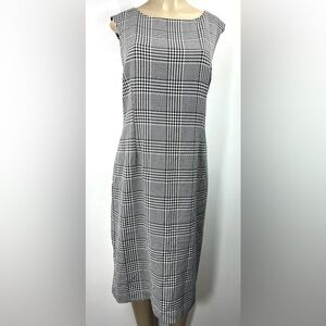 LOFT Black and White Sheath Midi Dress Size16